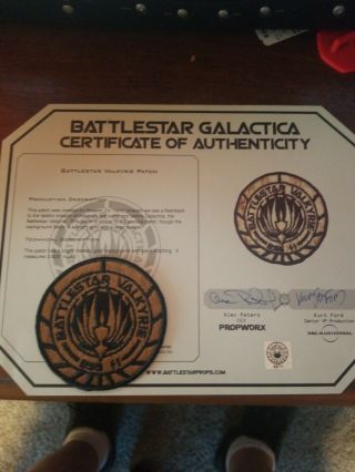 Battlestar Galactica Prop Valkyrie Bsg 41 Production Made Patch Propworx Cert