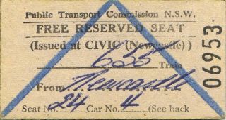 Railway Tickets Nsw Ptc Civic - Newcastle Seat Reservation 1979