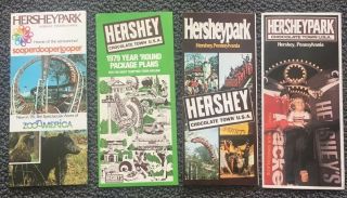 Vintage Hershey Park Brochures Flyers 1978 1979 1982 Chocolate Town Pennsylvania