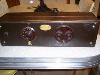 1927 Antique Atwater Kent Model 33 Tube Radio,  Horn Speaker and Headphones 7