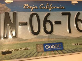 Baja California Norte License Plate Tag Mexico Blue Grapes 3