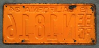 California.  1934.  License Plate.  BE - PC.  Board of Equalization/Commercial Truck 2