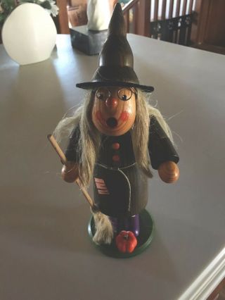 Vintage Erzgebirgische Volkskunst Halloween Witch German Smoker
