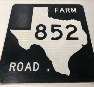 Authentic Retired Texas Farm Road 852 Highway Sign Hopkins Wood Upshur County