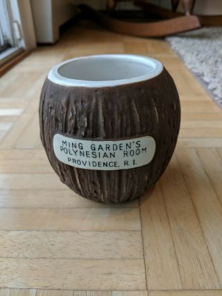 Ming Garden Restaurant Providence,  Rhode Island Ceramic Coconut Mug - Great Cond.