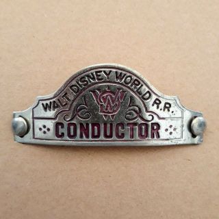 Vintage Walt Disney Cast Member Rare Railroad Rr Conductor Badge