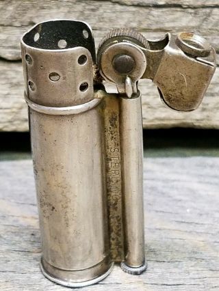 Vintage Dunhill Sterling Silver Service Lighter Wwii Trench Lighter Rare