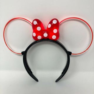 Disney Parks Minnie Mouse Bow Light Up Ear Headband Hat
