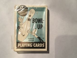 Vintage Racy 1950 Bowl Up Playing Cards Tax Stamp Deck St Louis Missouri