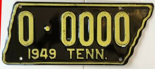 1949 Sample Tennessee State Shaped License Plate, .