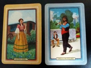 Coles Vintage Named Swap Playing Cards Gypsy Girl Greek Musician Man