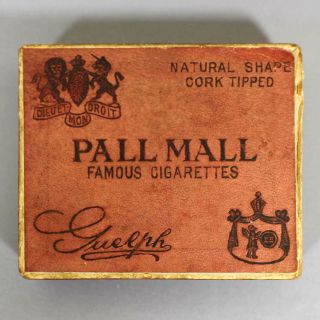 Vintage 1901 Pall Mall Guelph Cigarette Box / Pack - Cork Tipped - Butler Inc.