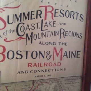 Antique Railroad Map Boston And Maine Rr 1910