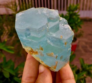 WoW 1347 C.  T Top Class Damage Terminated Blue Color Aquamarine Crystal 3