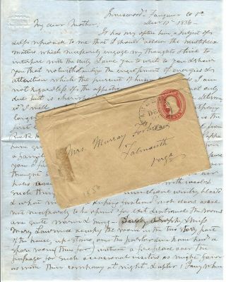 1856 Nesbitt Postal Stationery Cover Warrenton Virginia Long 4 Page Letter