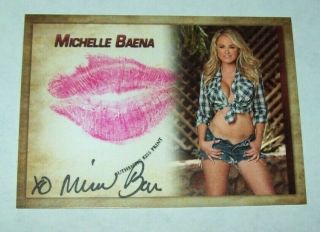 2019 Collectors Expo Bw Model Michelle Baena Autographed Kiss Print Card