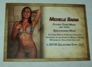 2019 Collectors Expo BW Model Michelle Baena Autographed Kiss Print Card 2