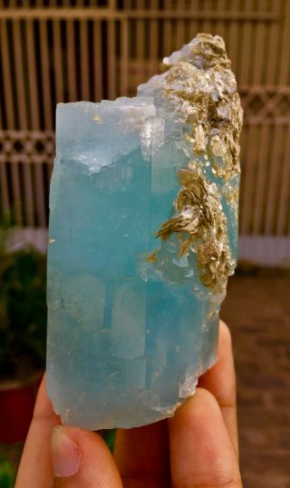 Wow 1565 C.  T Top Class Damage Terminated Blue Color Aquamarine Crystal