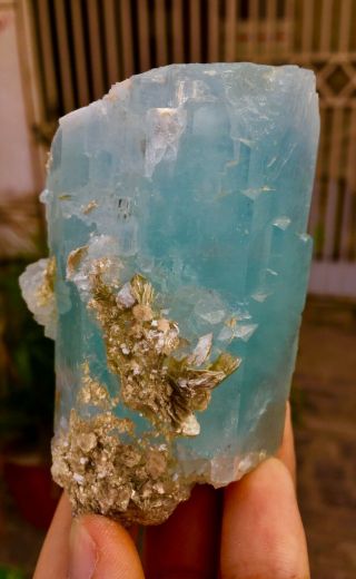 WoW 1565 C.  T Top Class Damage Terminated Blue Color Aquamarine Crystal 5