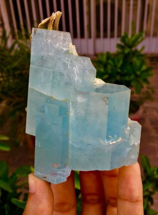 Wow 1848 C.  T Top Class Damage Terminated Blue Color Aquamarine Crystal