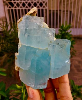 WoW 1848 C.  T Top Class Damage Terminated Blue Color Aquamarine Crystal 3