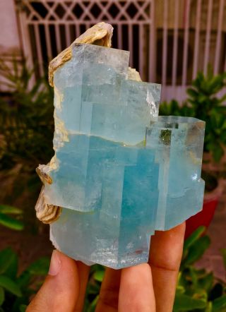 WoW 1848 C.  T Top Class Damage Terminated Blue Color Aquamarine Crystal 4