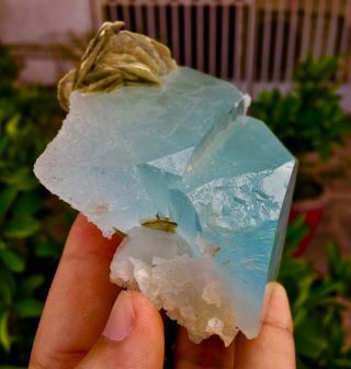 WoW 1754 C.  T Top Class Damage Terminated Blue Color Aquamarine Crystal 4
