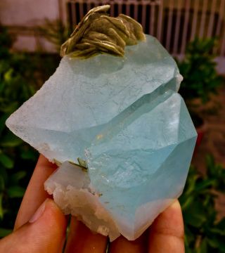WoW 1754 C.  T Top Class Damage Terminated Blue Color Aquamarine Crystal 5