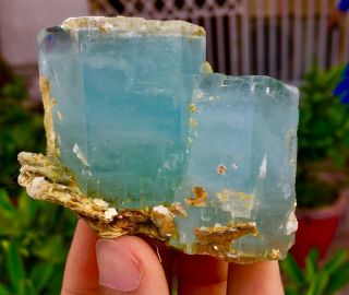 WoW 1068 C.  T Top Class Damage Terminated Blue Aquamarine Crystal Bunch 2