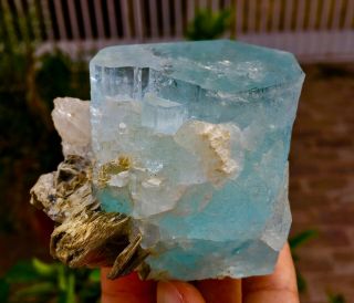 WoW 1572 C.  T Top Class Damage Terminated Blue Color Aquamarine Crystal 4