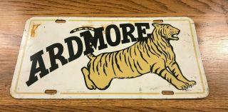 Vintage Metal Ardmore Tigers Tennessee Alabama Booster License Plate Car Tag