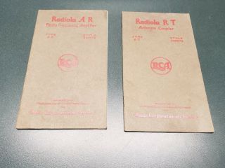 Rca Radiola Rt & Radiola Ar Manuals - Note Booklets