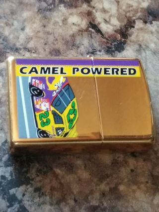 Vintage Camel Racing 23 Zippo Lighter Polished Brass,  Never Fired Up,  (1997)