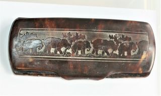 German C1950 Spectacles Case Etui With Elephants Decorate,  Good Cond.