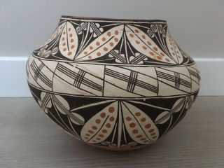 Large Vintage Native Olla Pottery Jar Polychrome & Fine Line - Laguna Pueblo 3