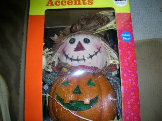 Fall Autumn Accents 16 " Halloween Thanksgiving Fiber Optic Scarecrow