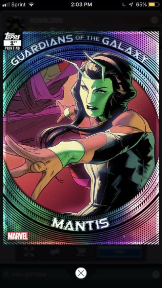 Topps Marvel Collect - Guardians Of The Galaxy 1st Print Mantis Digital