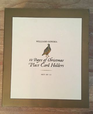 Williams Sonoma 12 Days Of Christmas Porcelain Place Card Holders - Set Of 12