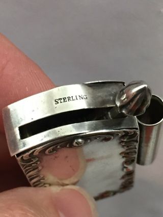 Antique Sterling Silver Gear Driven Friction Pre Flint Fusee Pocket Lighter 3