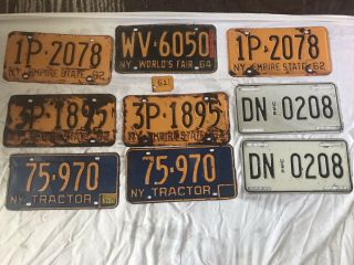 4 Matches,  And One 1964 World Fair Old License Plates