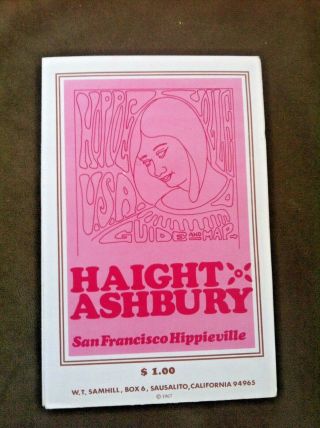 Vintage Rare 1967 San Fransisco Haight Ashbury Hippieville Guide & Map Hippie