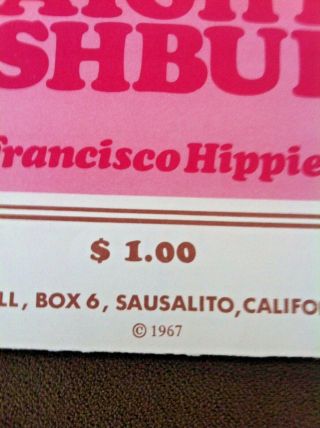 Vintage RARE 1967 San Fransisco HAIGHT ASHBURY HIPPIEVILLE Guide & Map Hippie 5
