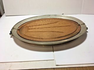 Vtg Manning Bowman Art Deco Large Handled Meat Carving Serving Tray With Insert
