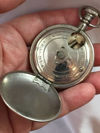 Antique FOLMER & SCHWING Pocket Watch Shaped Pocket Lighter - Cap Mechanism 1891 12