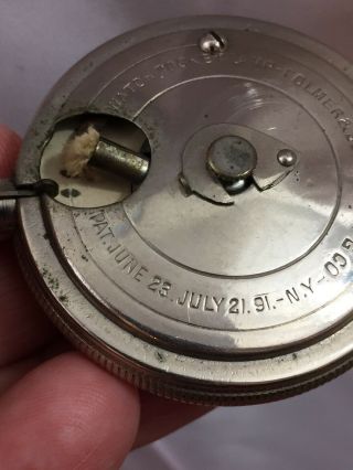 Antique FOLMER & SCHWING Pocket Watch Shaped Pocket Lighter - Cap Mechanism 1891 5
