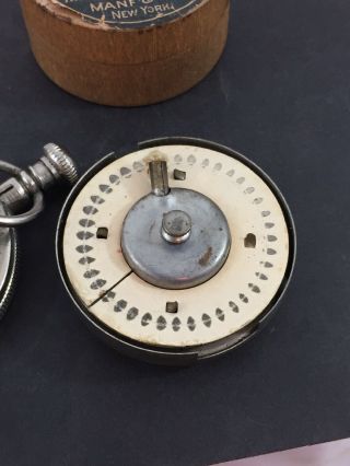 Antique FOLMER & SCHWING Pocket Watch Shaped Pocket Lighter - Cap Mechanism 1891 6