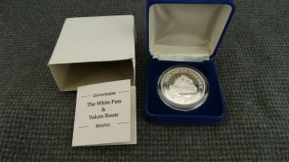 White Pass & Yukon River Commemorative Silver Bullion Coin - 1 Troy Oz.  In Case