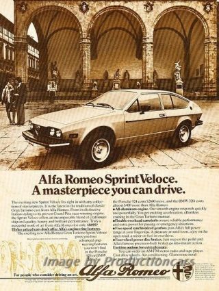 1978 1977 Alfa Romeo Gtv Sprint Veloce Advertisement Print Art Car Ad J800