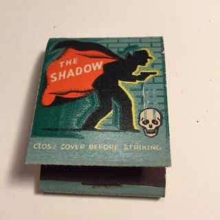 The Shadow Feature Matchbook Full Matches Unstruck Vintage Antique.  Rare