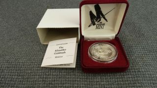 Klondike Gold Rush Commemorative Silver Bullion Coin - 1 Troy Oz.  In Case